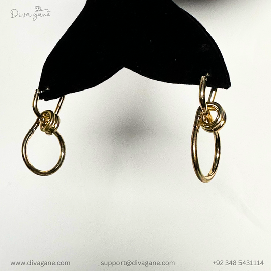 Korean Gold Knot Earrings