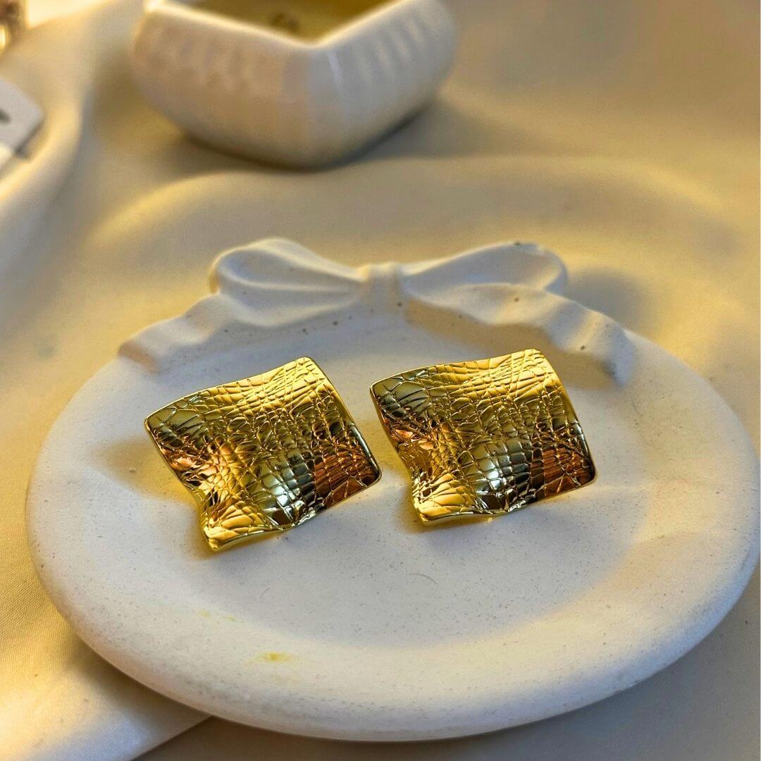 Boxed Bling Square Earrings