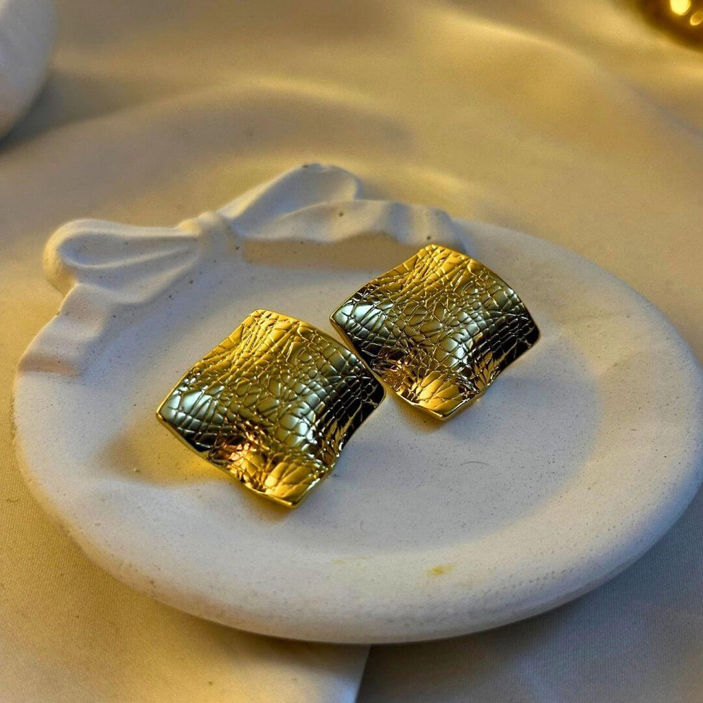 Boxed Bling Square Earrings