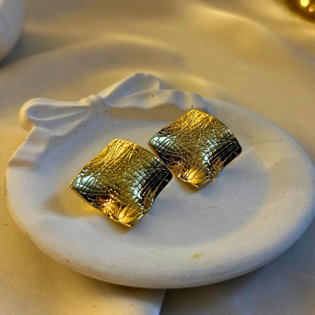 Boxed Bling Square Earrings