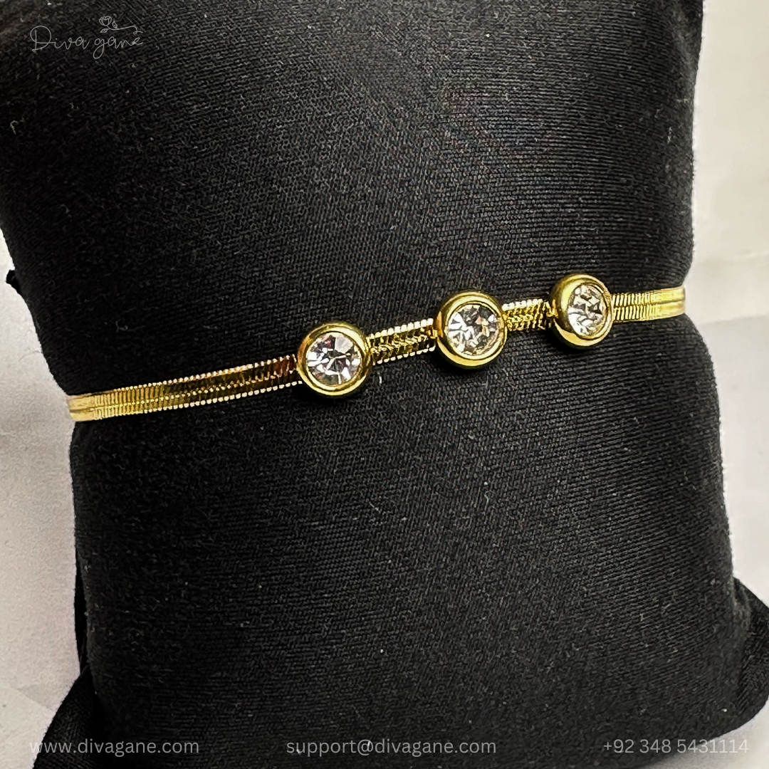 Elegant Triple Stone Bracelet