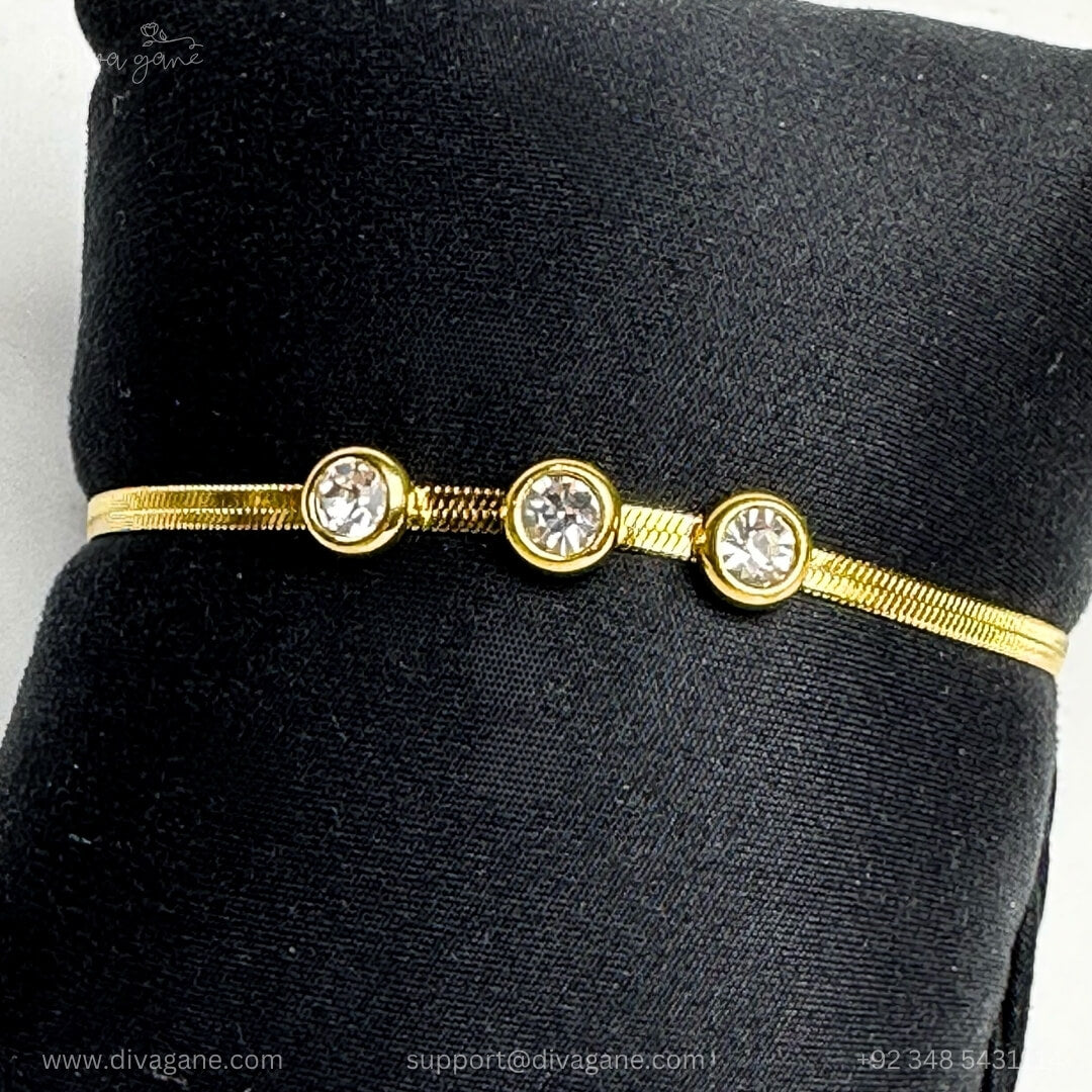 Elegant Triple Stone Bracelet