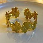 Floral Embrace Gold Cuff