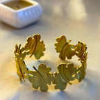 Floral Embrace Gold Cuff