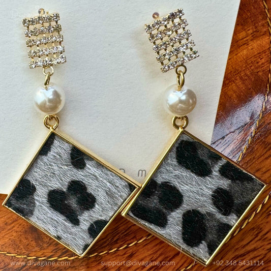 Square Furry Earrings