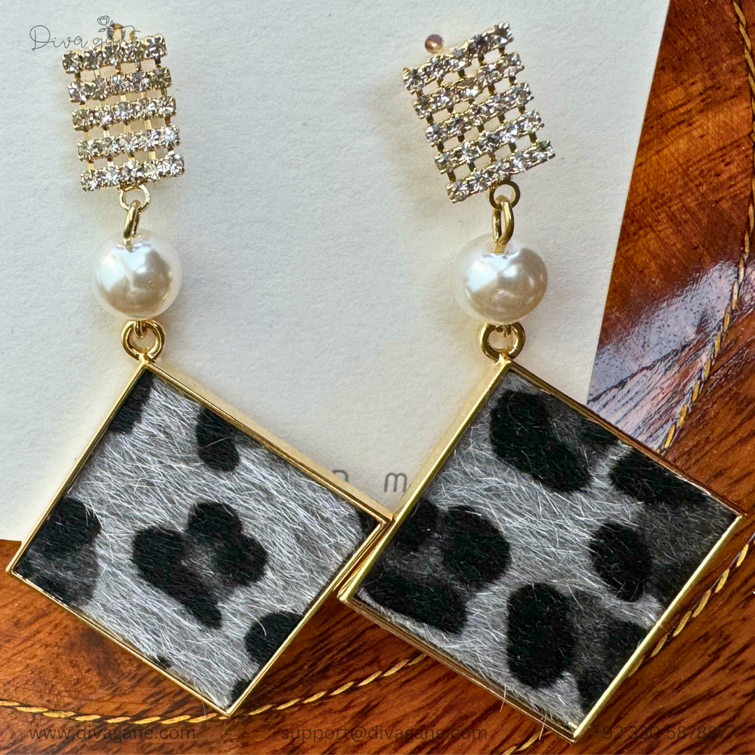 Square Furry Earrings