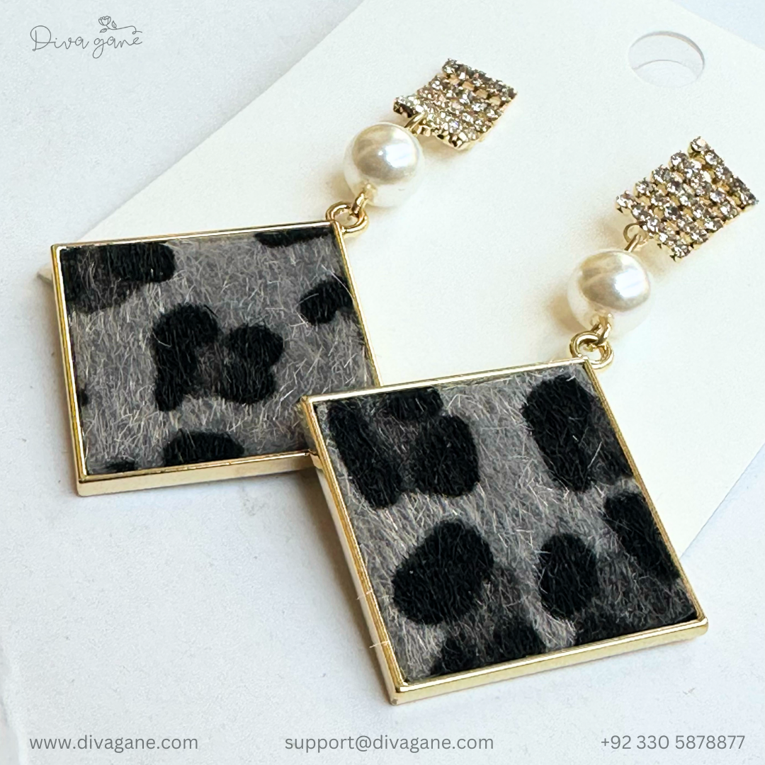 Square Furry Earrings