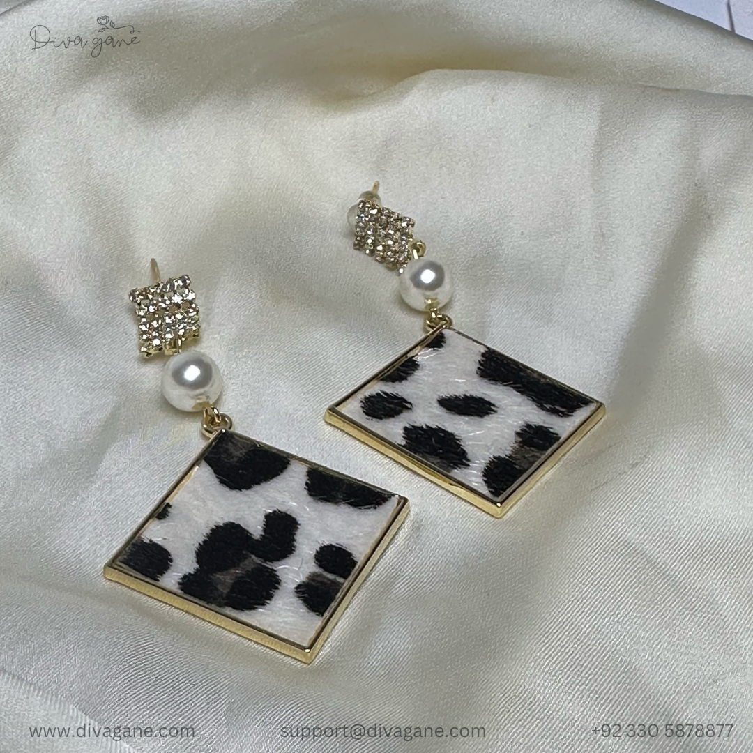 Square Furry Earrings