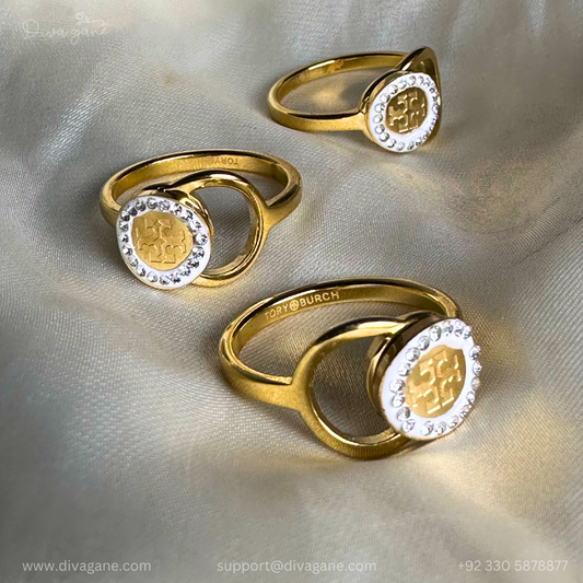 Gold White Ring