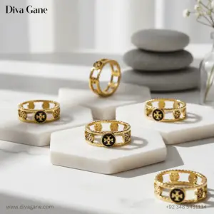 Stainless steel gold ring by diva gane