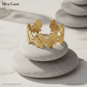floral embrace gold cuff