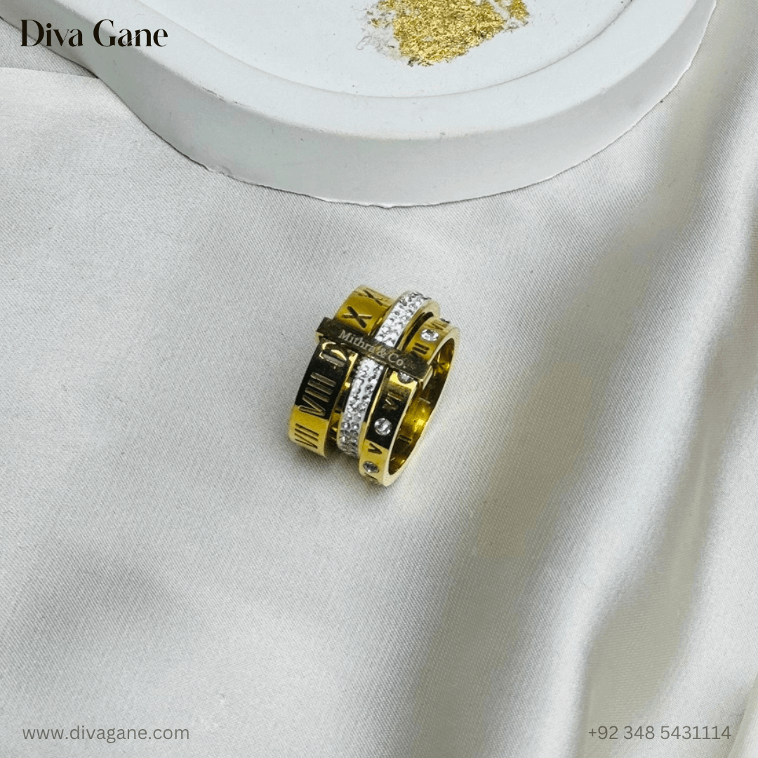 stacked spark ring Elegant gold ring for women - Diva Gane jewelry