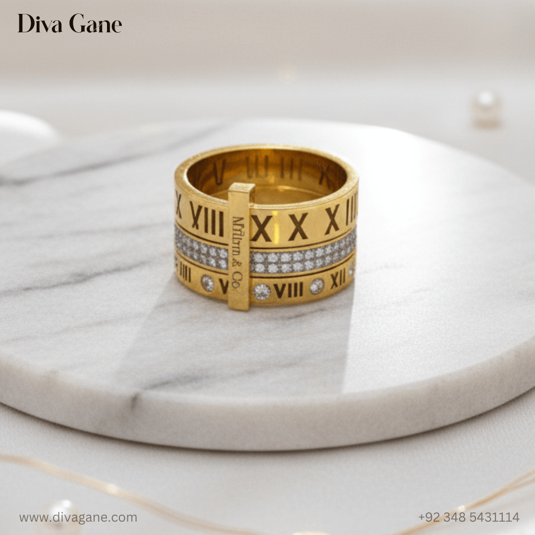 stacked spark ring Elegant gold ring for women - Diva Gane jewelry