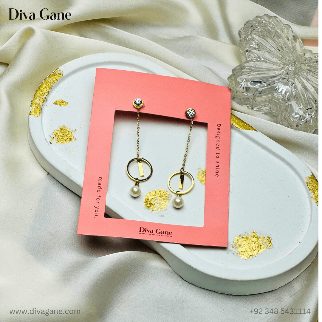 Korean Ring Chain Earrings auto draft