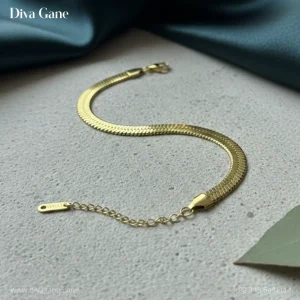 Ultra Sleek Flat Link Gold Vermeil Bracelet
