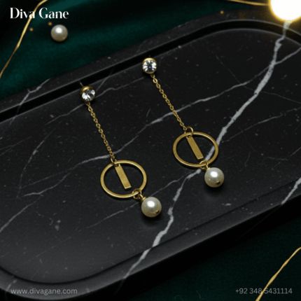 Korean Ring Chain Earrings