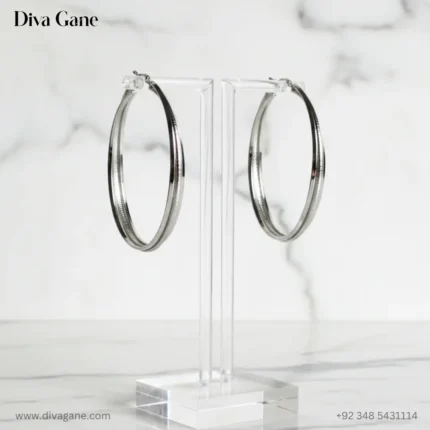 Korean Twisted Silver Earrings