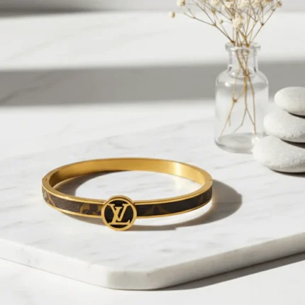 Leather Gold Bracelet