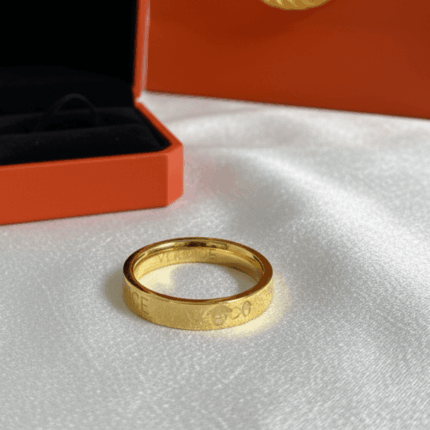 Stamp Plain Gold Ring