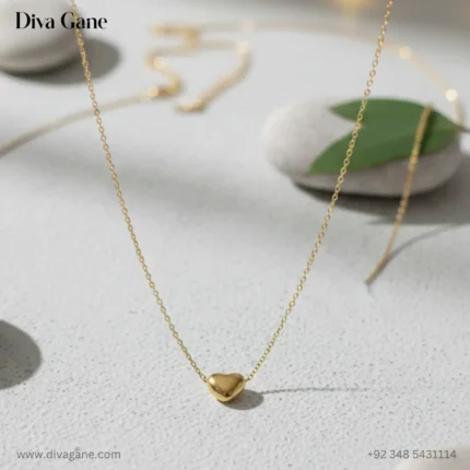 The Amora Minimalist 3D Gold Heart Charm