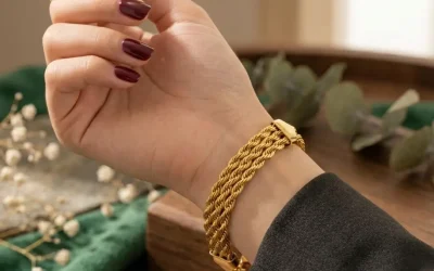 gold liquid chain statement bracelet with bar tassel